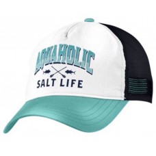 SALT LIFE Mesh Baseball Hat Cap "AQUAHOLIC"  SnapBack Adjustable women&apos;s NWT 889238928511 eb-89496931
